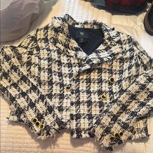 Women's Black and White Tweed Jacket